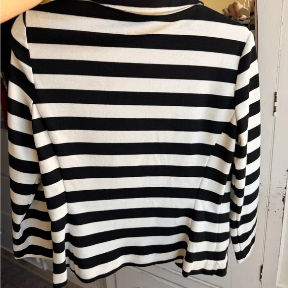 Sandro Black and White Striped Blazer - Picture 7 of 8